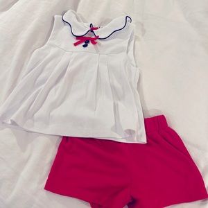 The Beaufort Bonnet Company red, white, and blue set. Size 2T